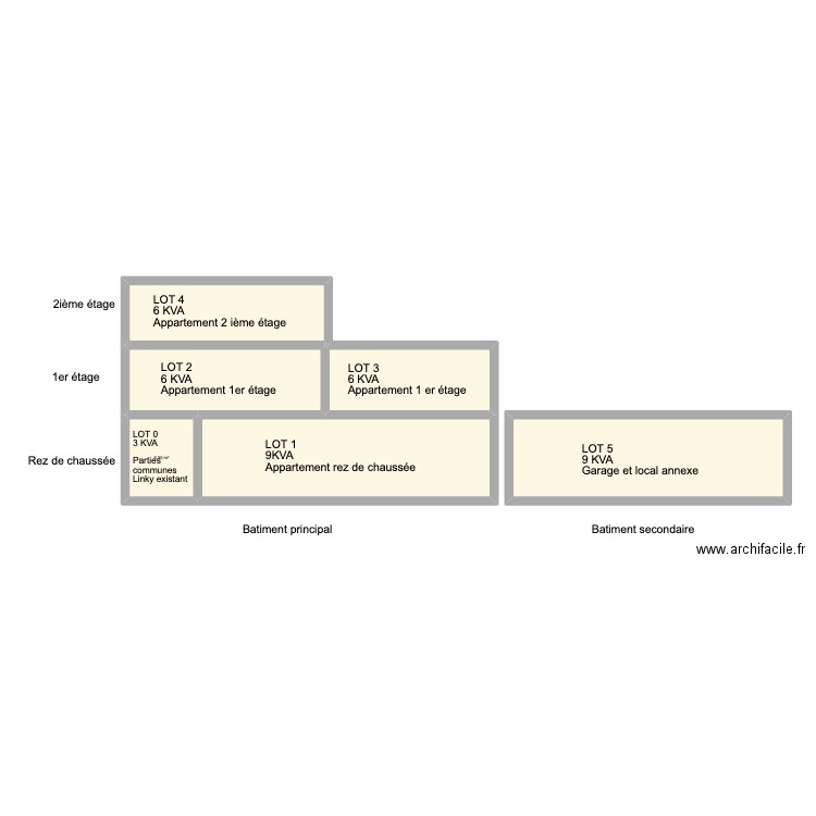 Plan d&eacute;coupage lot v1 ENEDISC. Plan de 0 pièce et 0 m2