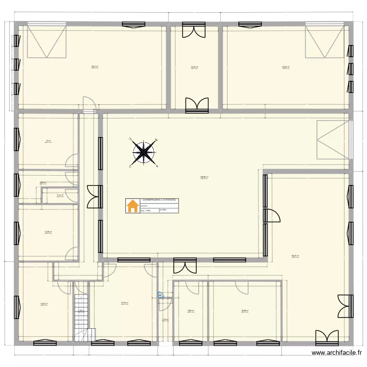 champagnac 1. Plan de 15  et 385 m²