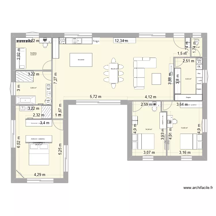 le chastang. Plan de 8  et 152 m²