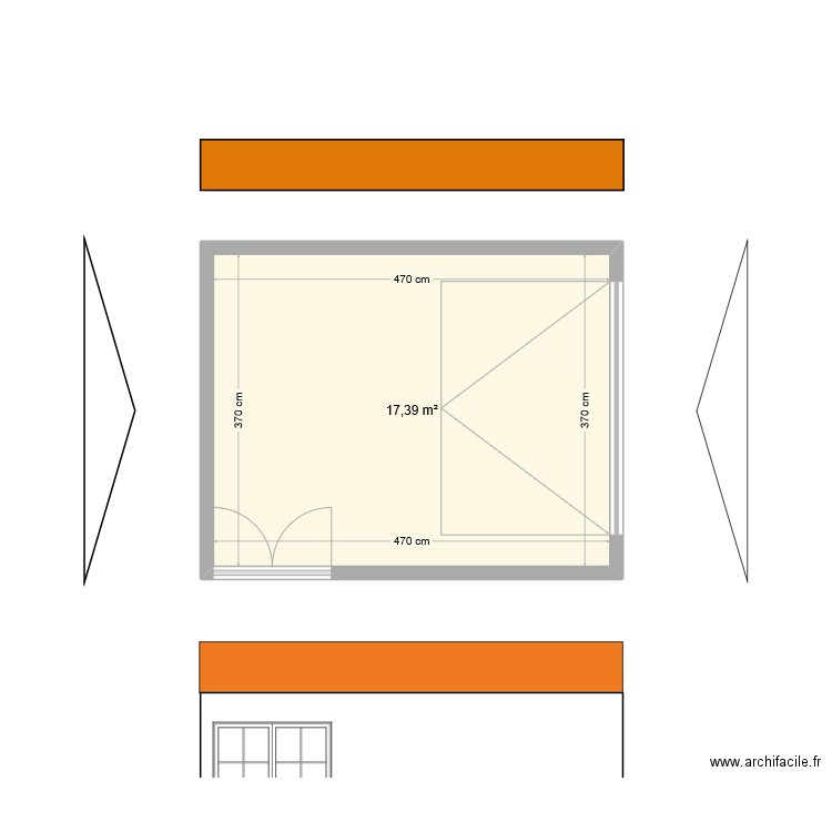garage 20m2. Plan de 1 pièce et 17 m2