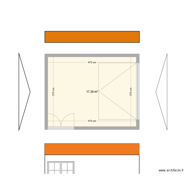 garage 20m2. Plan de 1 pièce et 20 m2