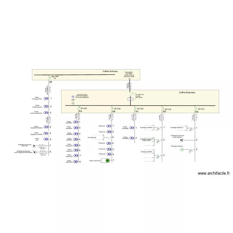 extension cercle V34&eacute;lectrique. Plan de 
