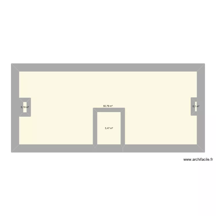 Diusse grenier. Plan de 4  et 56 m²