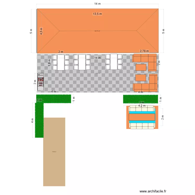 resto2. Plan de 1 et 61 m² resto2. Plan de 1 et 61 m²
