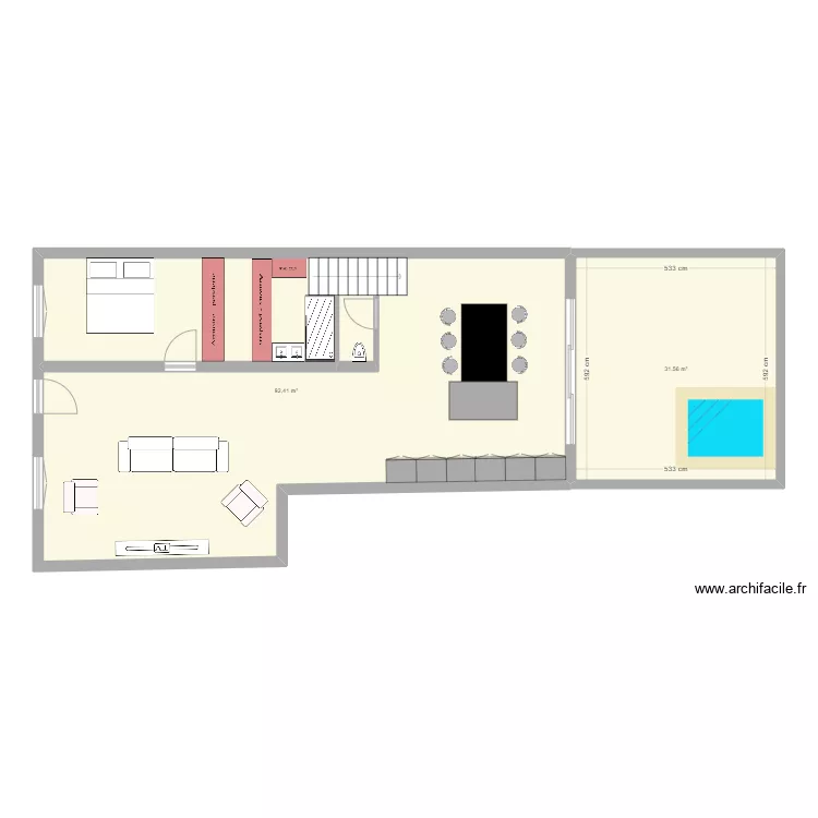 Maison St Nicolas de la grave RC. Plan de 