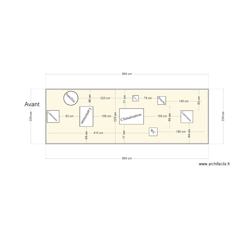 Camping Car. Plan de 0 pièce et 0 m2