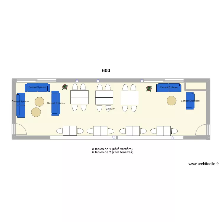 603. Plan de 1  et 54 m²