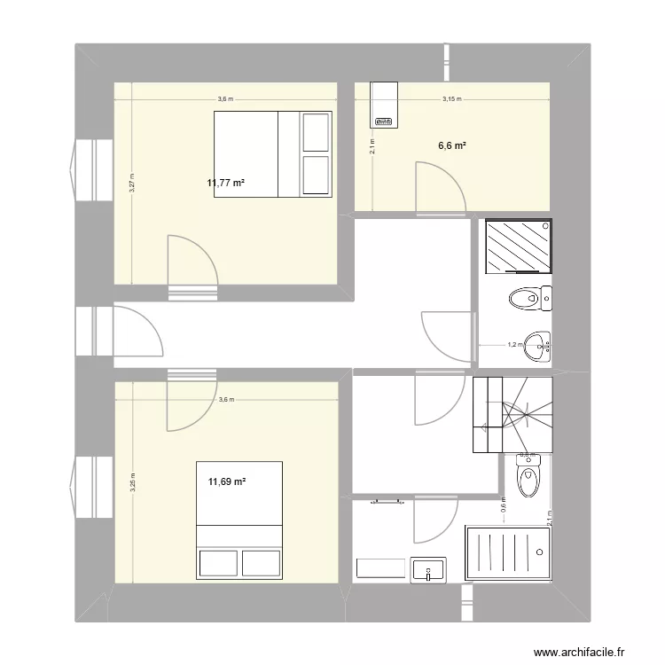 ChaletSousBassement-Phase1-Sdb. Plan de 