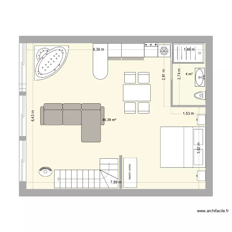 BAGOT St Eloi. Plan de 2  et 50 m²