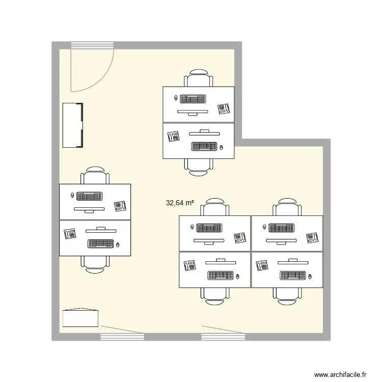 Bureau 5S. Plan de 1 et 33 m² Bureau 5S. Plan de 1 et 33 m²