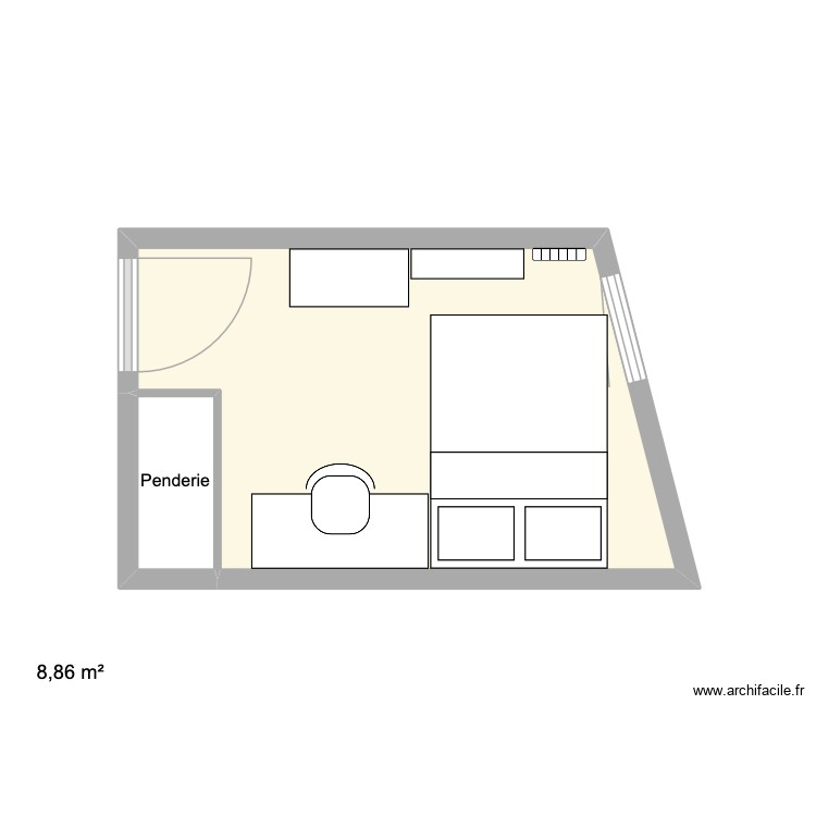 Chambre Zo&eacute;. Plan de 0 pièce et 0 m2