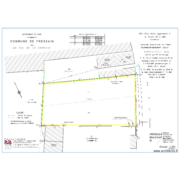 Plan geometre. Plan de 0 pièce et 0 m2