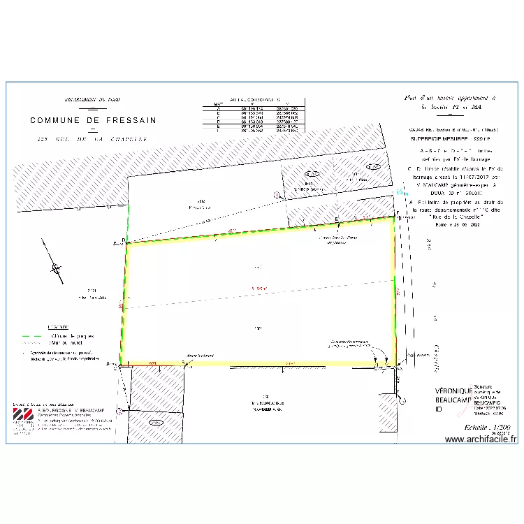 Plan geometre. Plan de 
