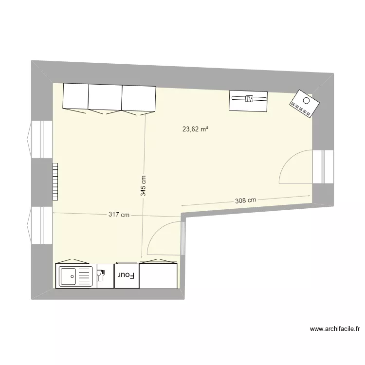 Salon Nathalie. Plan de 