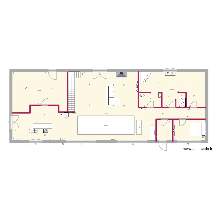 dell. Plan de 9 pièces et 440 m2
