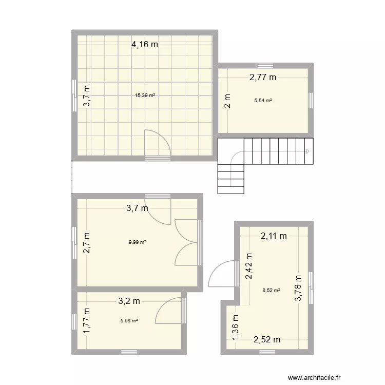 studio sandiara. Plan de 5  et 45 m²