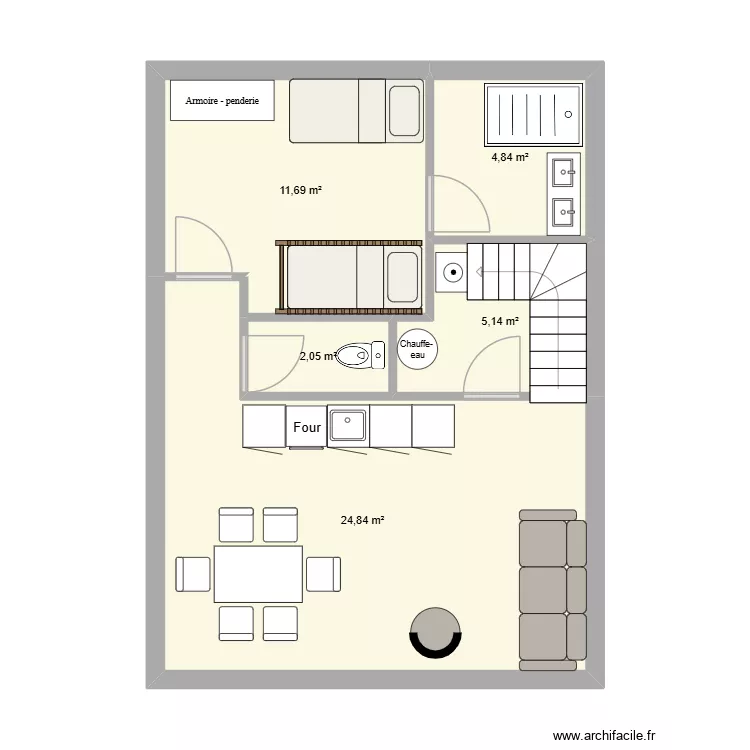 cabanne. Plan de 5 Pièces et 49 m² cabanne. Plan de 5 Pièces et 49 m²
