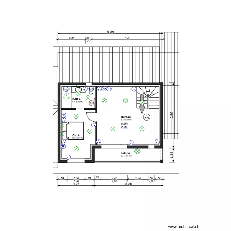 &eacute;lectricit&eacute; &eacute;tage. Plan de 