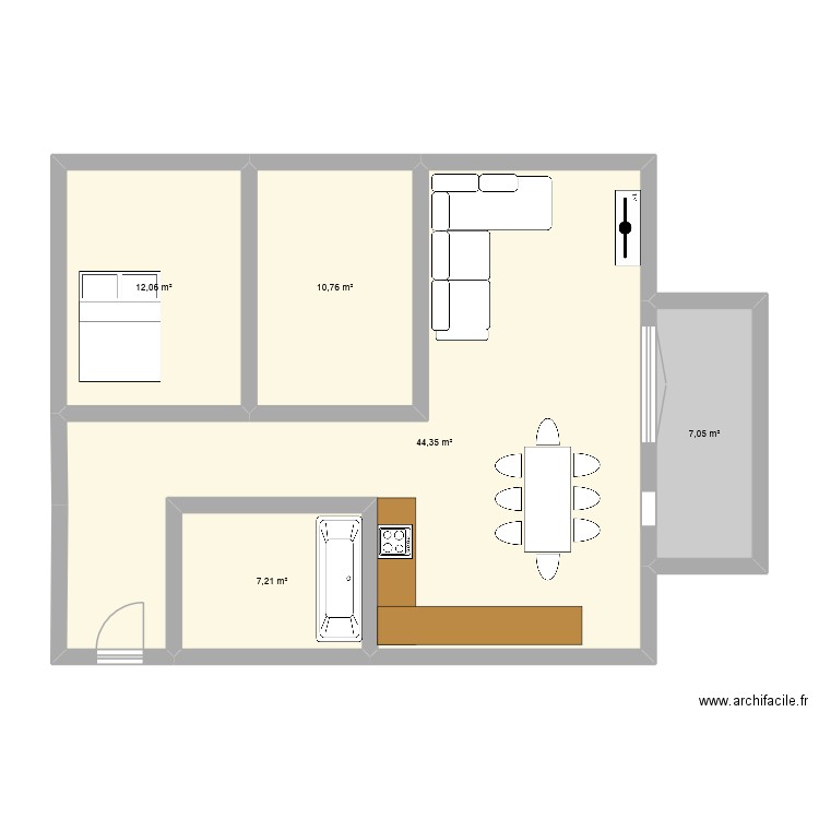 appart wolfi. Plan de 5 pièces et 81 m2