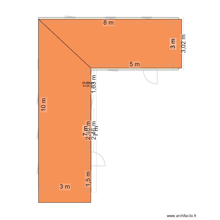 chaterie 1. Plan de 0 pièce et 0 m2