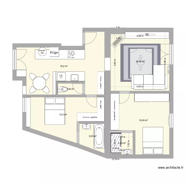 Bonnevoie. Plan de 6 et 101 m² Bonnevoie. Plan de 6 et 101 m²