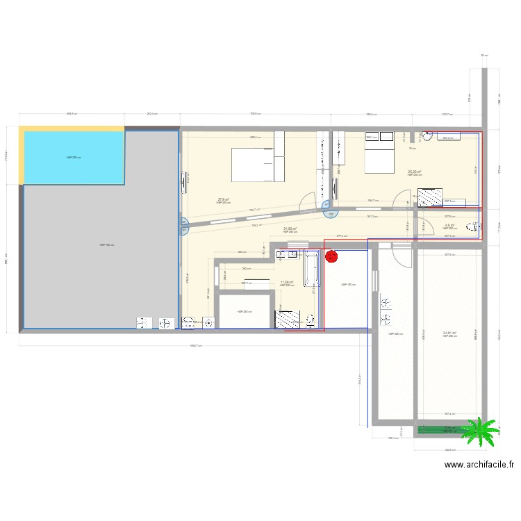 trencall appartement niveau 0 2024/2. Plan de 12 pièces et 212 m2