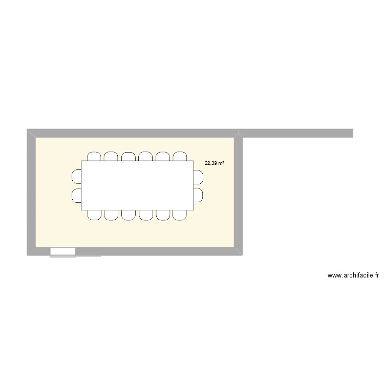 Agense. Plan de 1 pièce et 22 m2