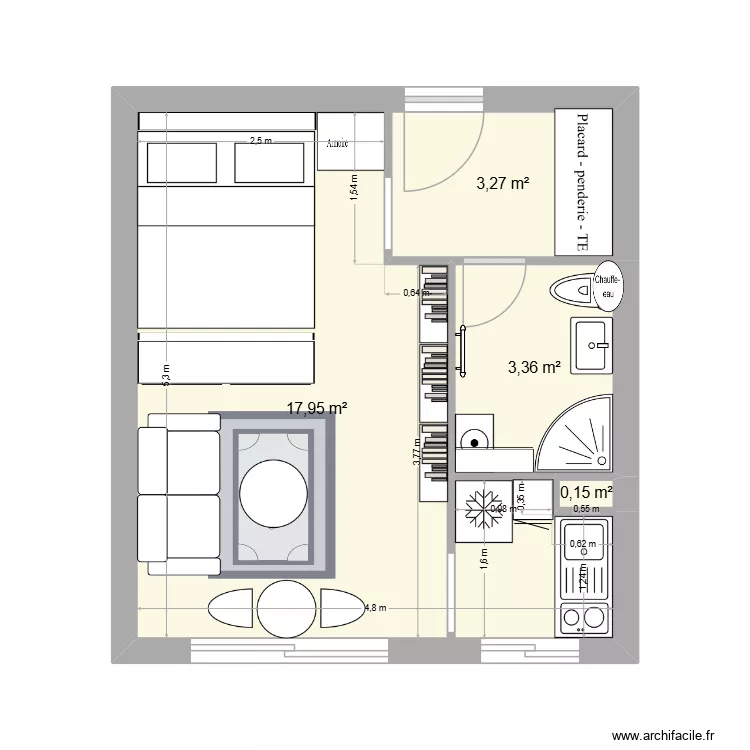 Friant. Plan de 4  et 25 m²