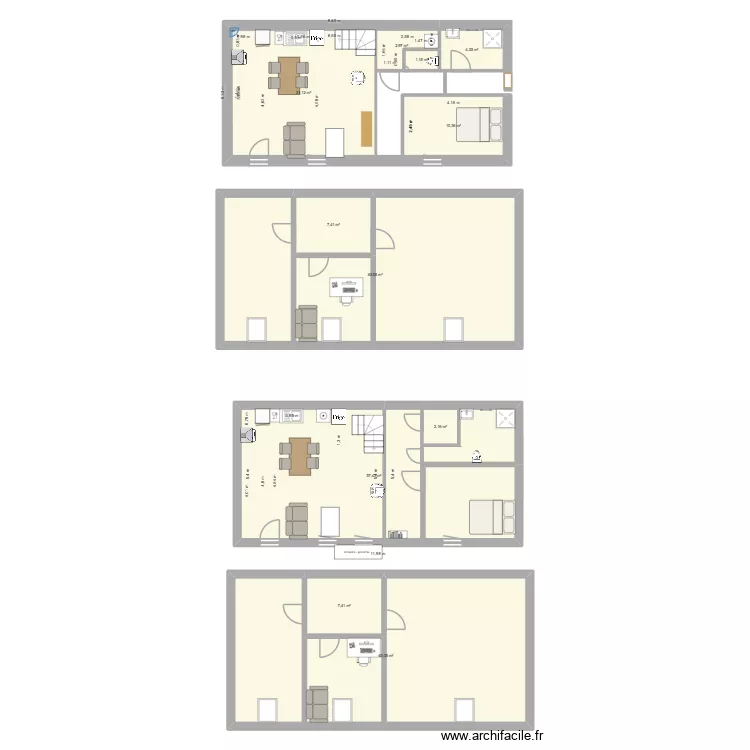PROJET NOJARET 4. Plan de 12 Pièces et 251 m²