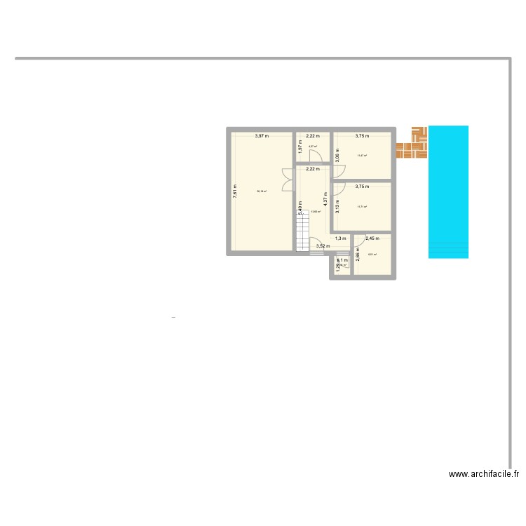167. Plan de 7 pièces et 79 m2