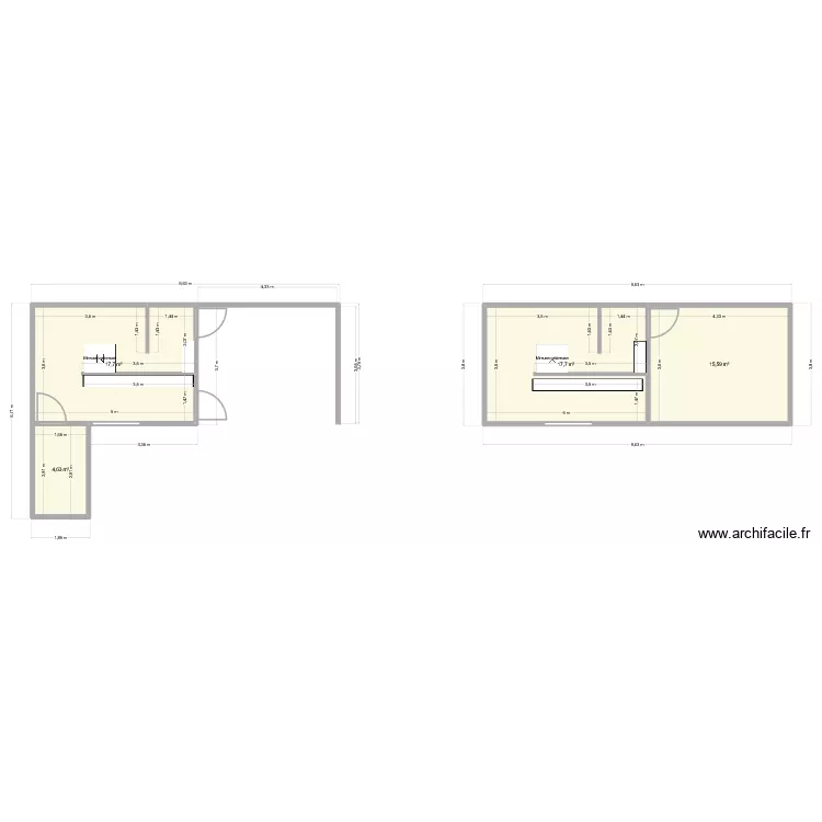 Memain. Plan de 4 et 56 m² Memain. Plan de 4 et 56 m²