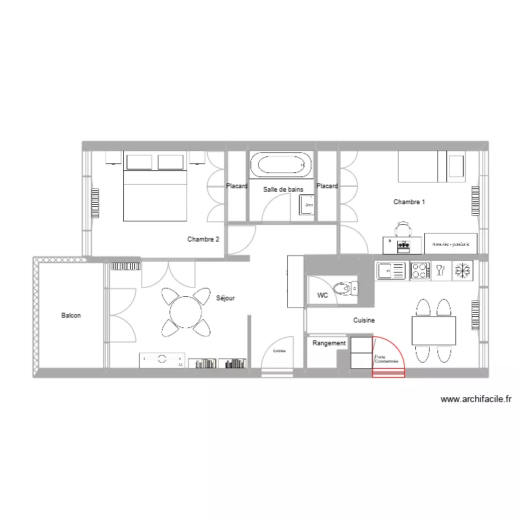 Legal meubl&eacute;. Plan de 