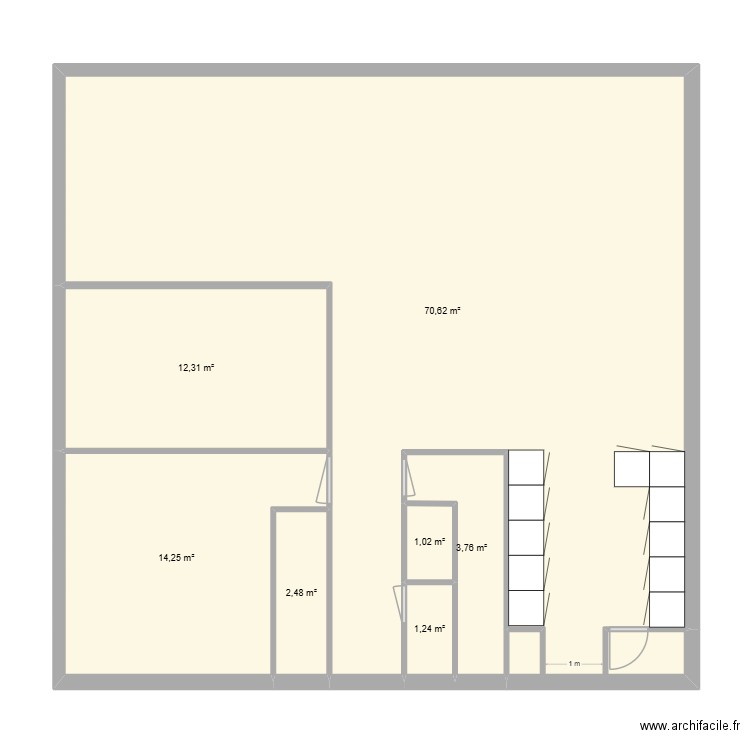 colonieu essais. Plan de 7 pièces et 106 m2