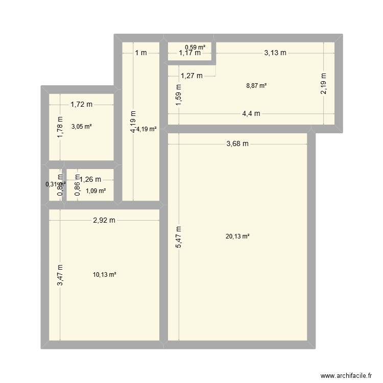 Axelle01. Plan de 8 pièces et 48 m2