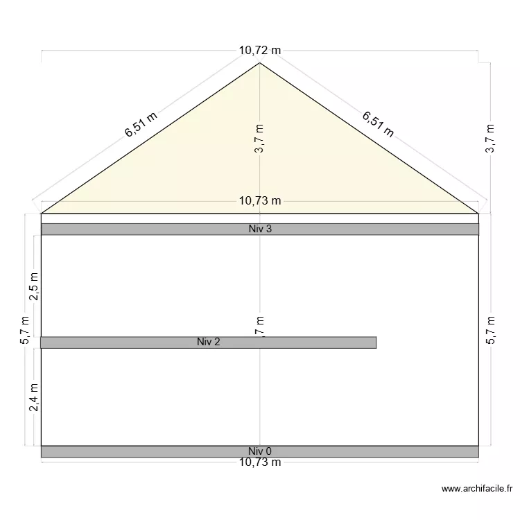 Fosses - vue lat&eacute;rale. Plan de 