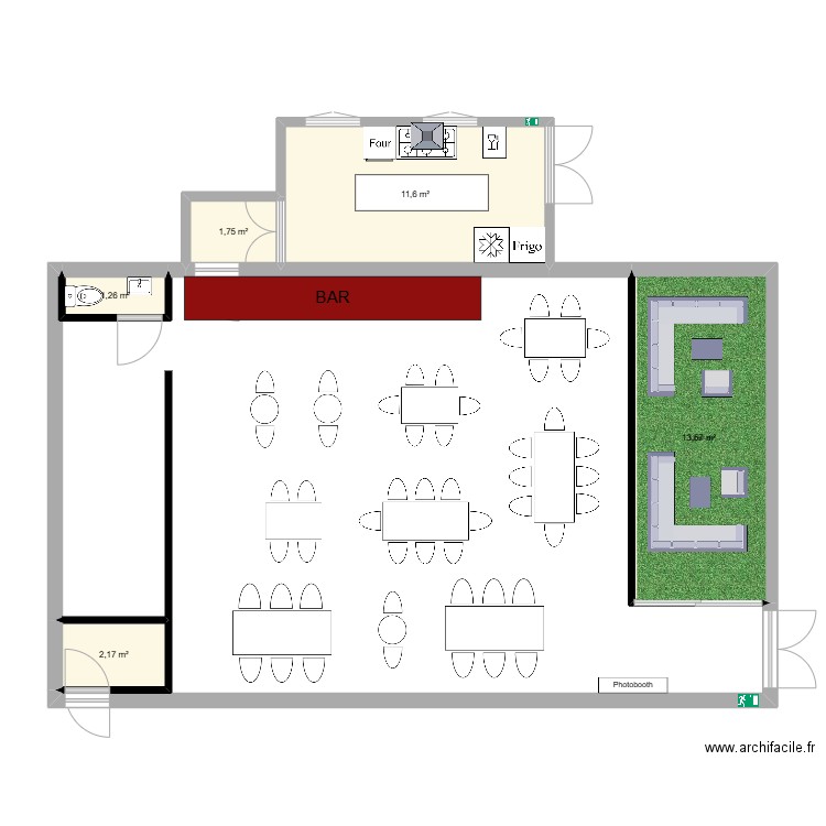 PFE. Plan de 5 pièces et 30 m2