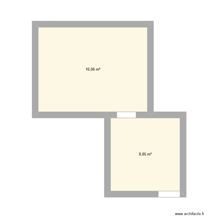 Cave. Plan de 2 pièces et 25 m2