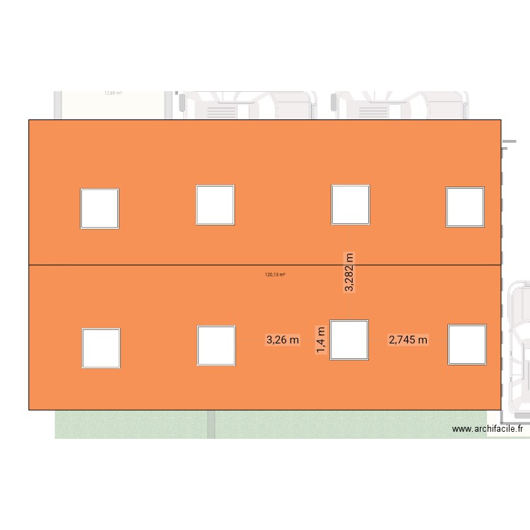 Papi gillou. Plan de 5 pièces et 263 m2
