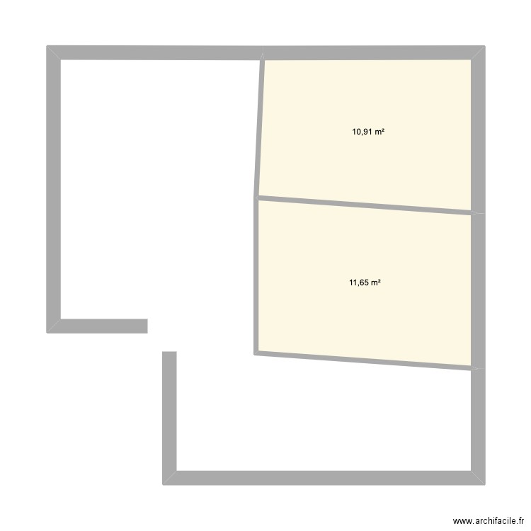 cecce. Plan de 2 pièces et 23 m2