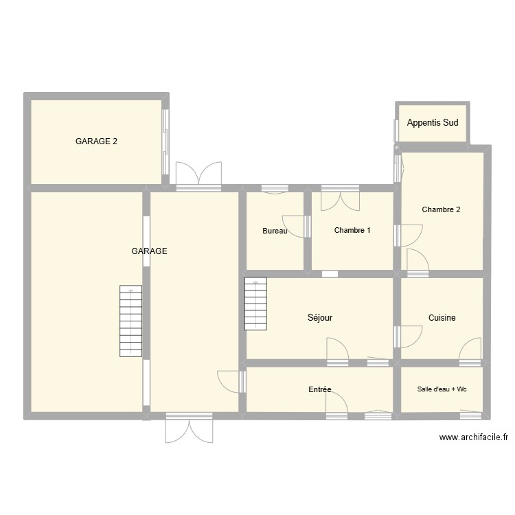 M. Chevalier Rez-de-Chaussée. Plan de 11 pièces et 146 m2