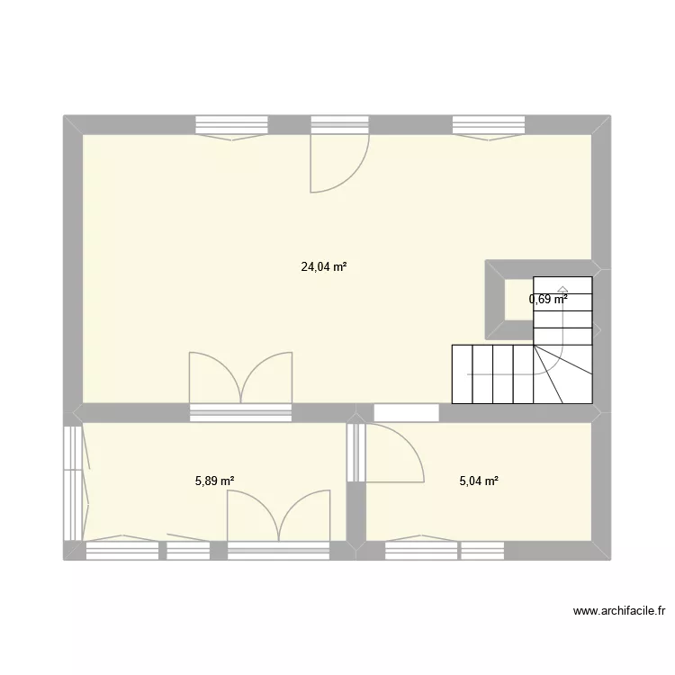 maison 1. Plan de 4 Pièces et 36 m²