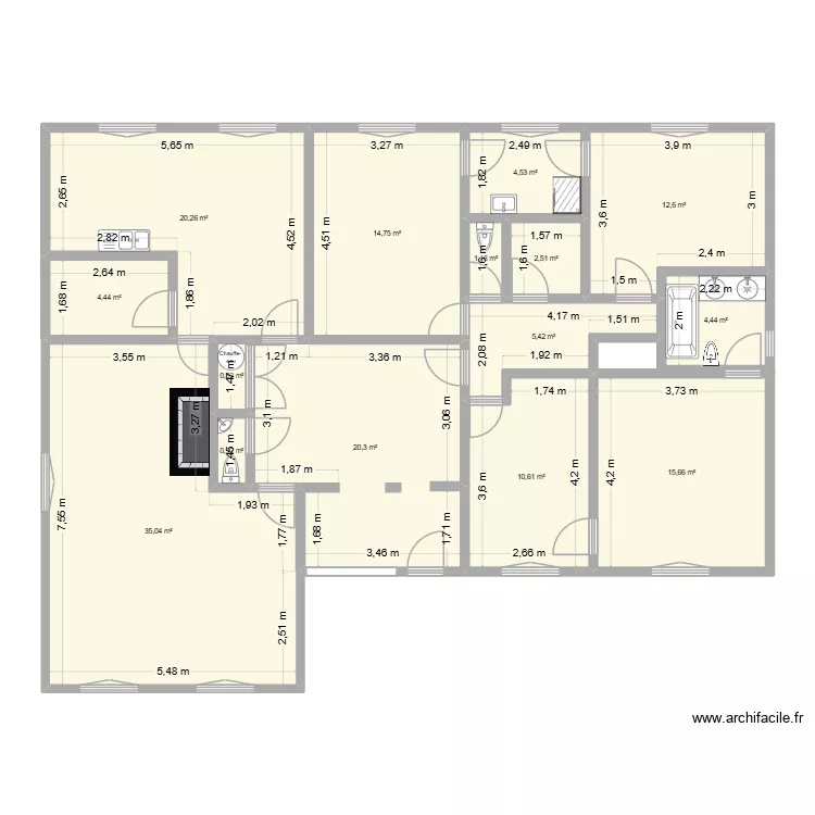 la villa maure 1. Plan de 15 Pièces et 154 m²