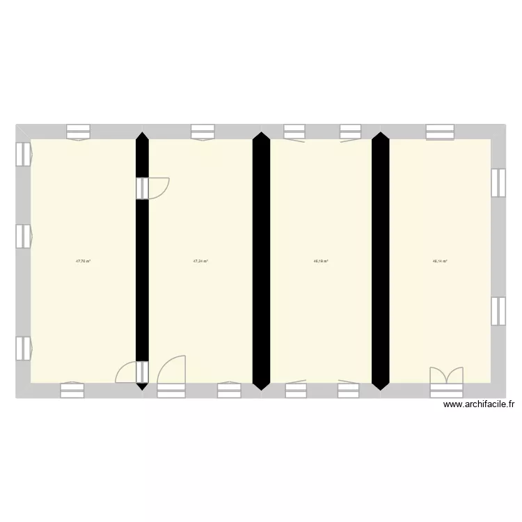 Maison des Forges. Plan de 4  et 187 m²