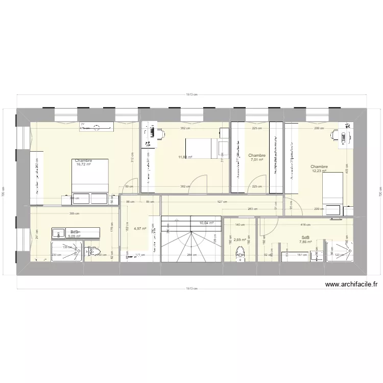 MAISON CLION &eacute;tage essai. Plan de 