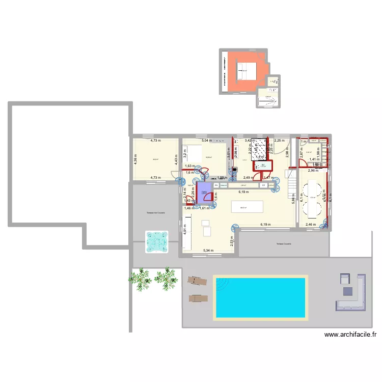 Maison AMBRES. Plan de 39 pièces et 382 m²