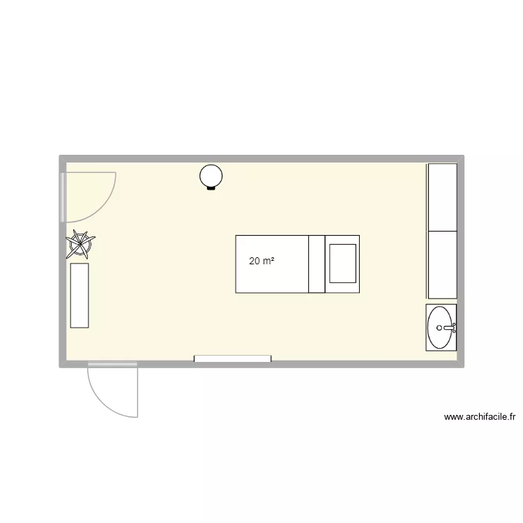 bbe. Plan de 1  et 20 m²
