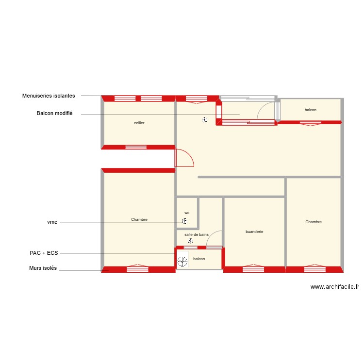 BUISSON épe 2. Plan de 10 pièces et 75 m2