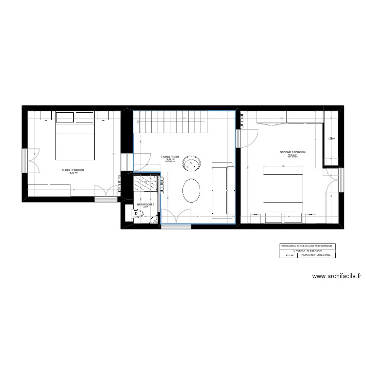 BARBIZON 888 PROJET ÉTAGE. Plan de 0 pièce et 0 m2