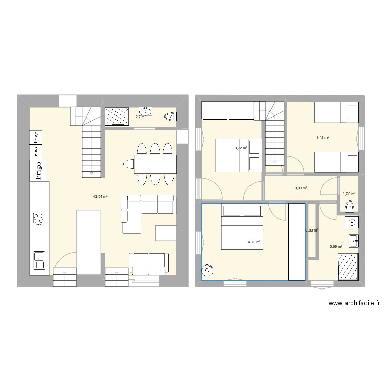 garage plan A. Plan de 9 pièces et 93 m2