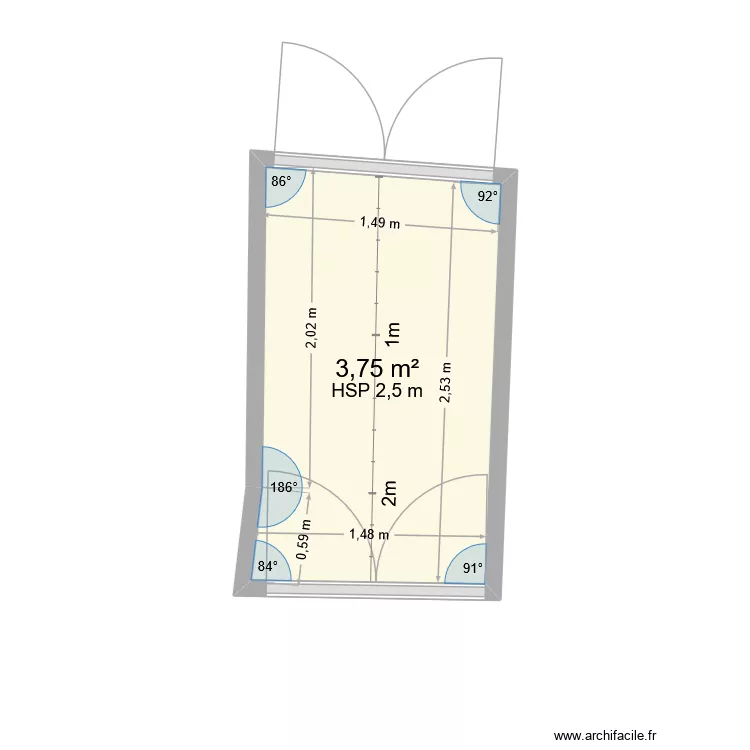 SAS SALLE 4. Plan de 1 et 4 m² SAS SALLE 4. Plan de 1 et 4 m²